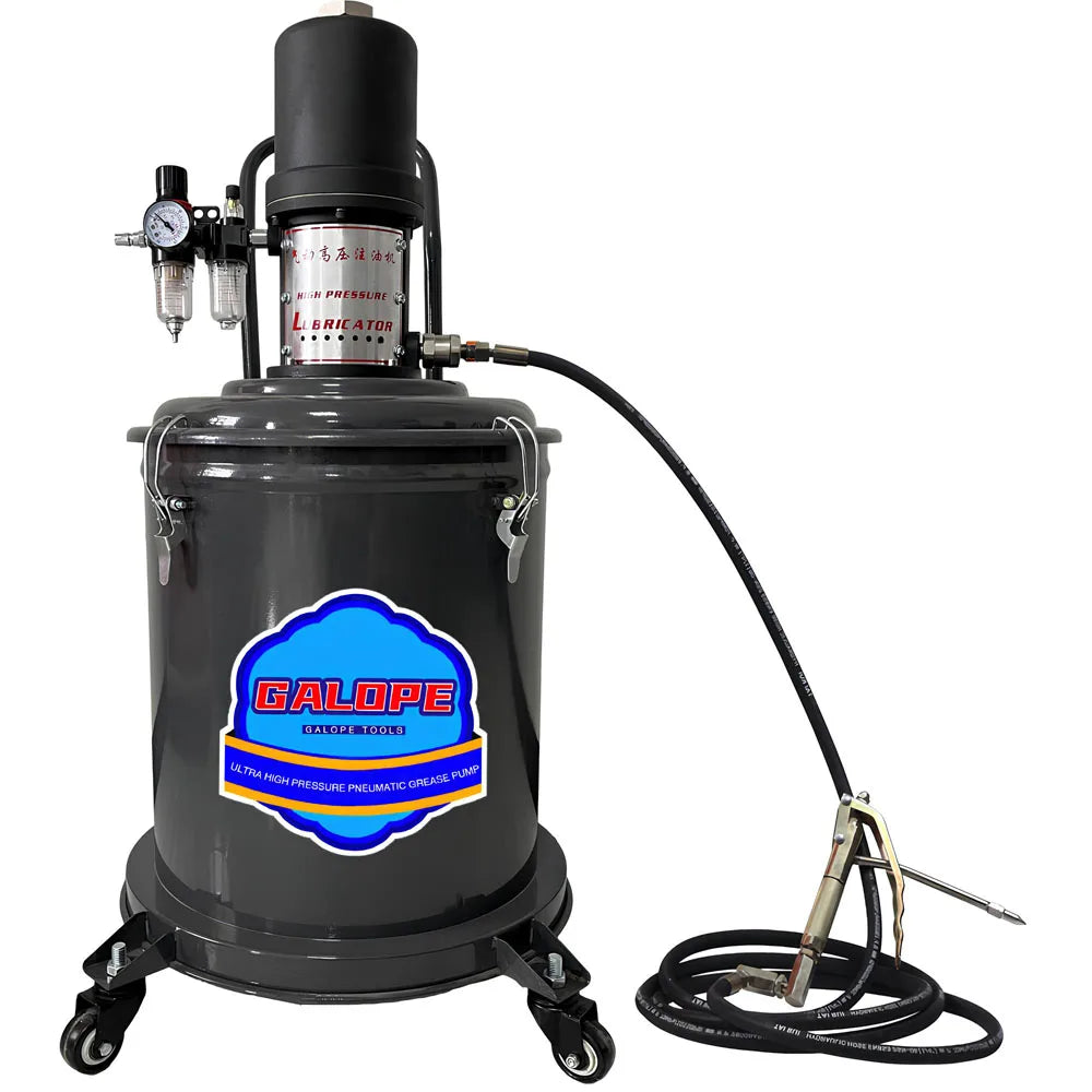 45L Pneumatic Grease Pump High Pressure Operated Grease Dispenser Pneumatic Lubricator Bucket Pump 70:1 Air Grease Lubricator